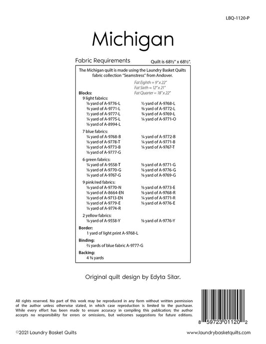 Michigan Quilt Pattern by Laundry Basket Quilts