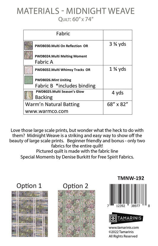 Midnight Weave Quilt Pattern by Tamarinis