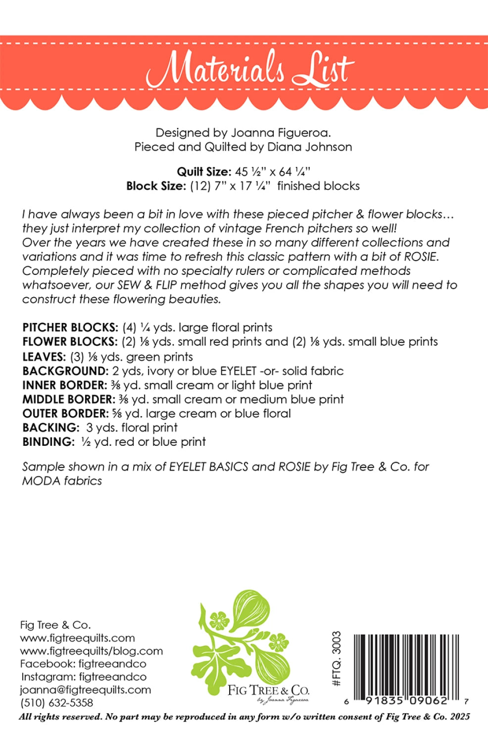 Milk & Blossoms Quilt Pattern by Fig Tree & Co.