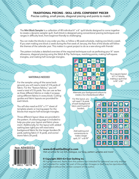Mini Block Sampler Quilt Pattern Book # AEMS0324 - Special Order