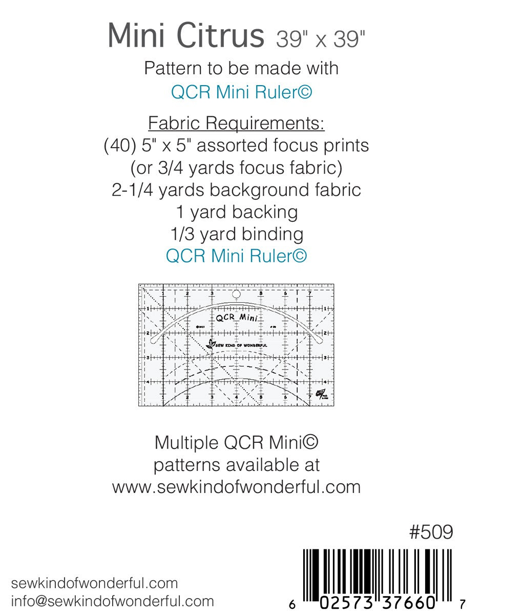 Mini Citrus Quilt Pattern by Sew Kind of Wonderful