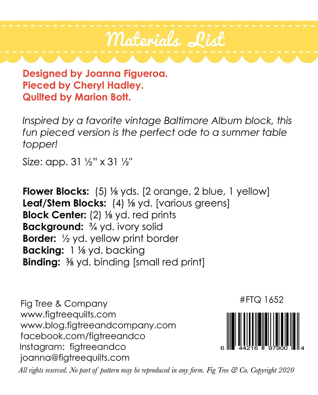 Mini Meadow Quilt Pattern by Fig Tree & Co.