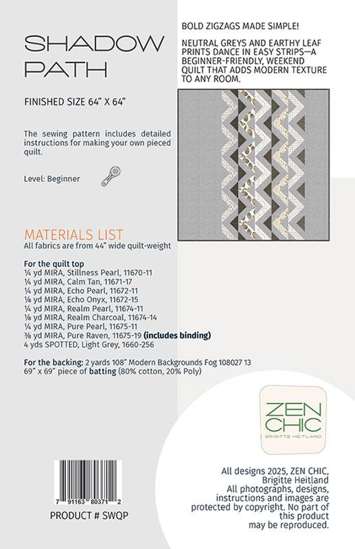 Mira by Zen Chic : Shadow Path Quilt Kit