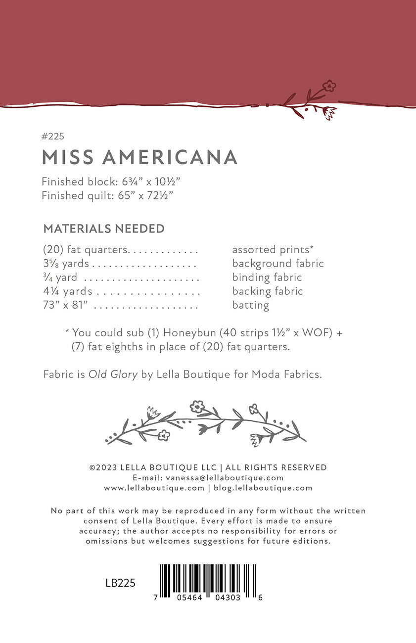 Miss Americana Quilt Pattern by Lella Boutique