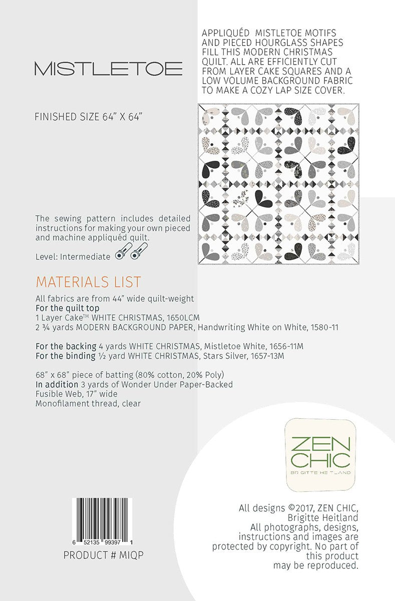 Mistletoe Quilt Pattern by Zen Chic