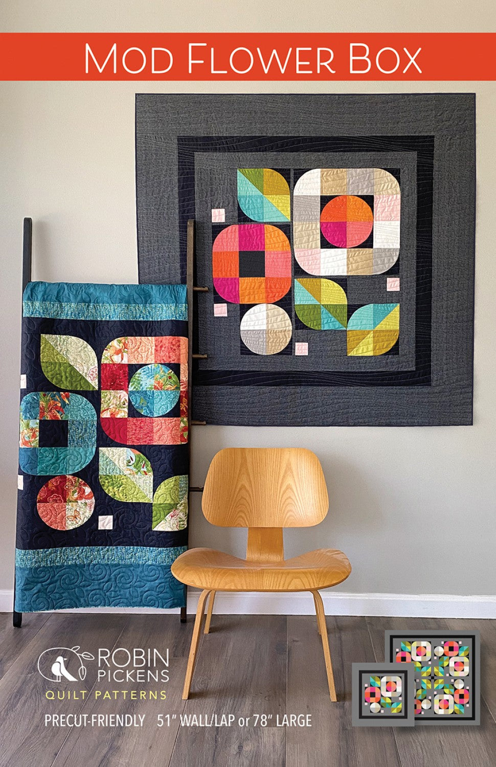 Mod Flower Box Quilt Pattern by Robin Pickens