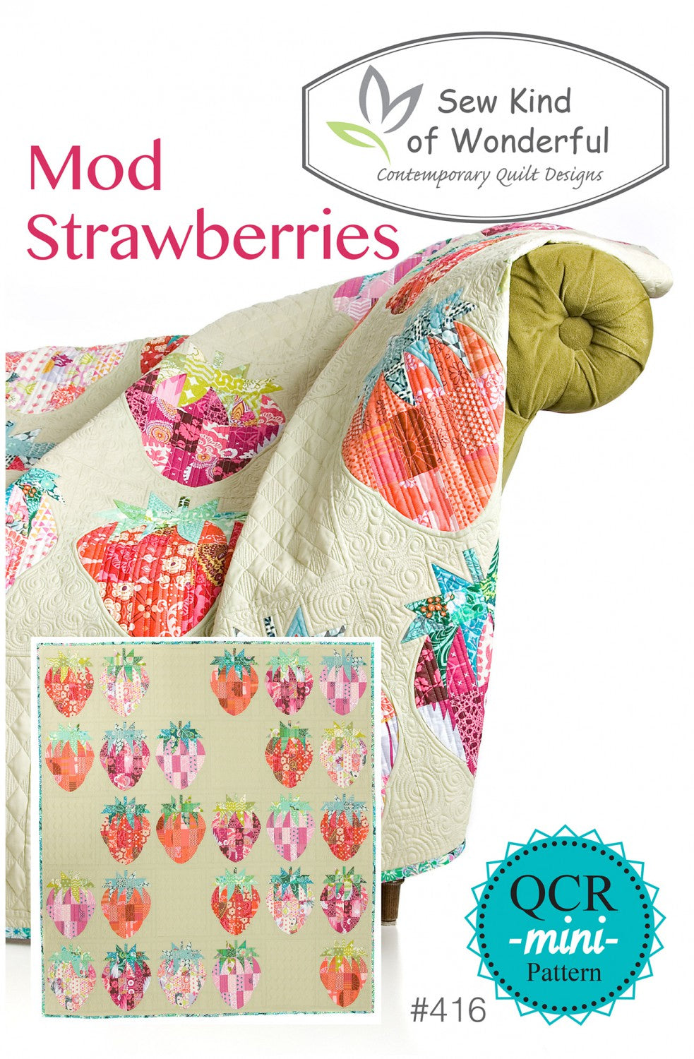 Mod Strawberries Quilt Pattern by Sew Kind of Wonderful