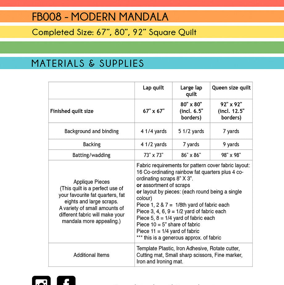 Modern Mandala Applique Quilt Pattern by Free Bird Quilting Design