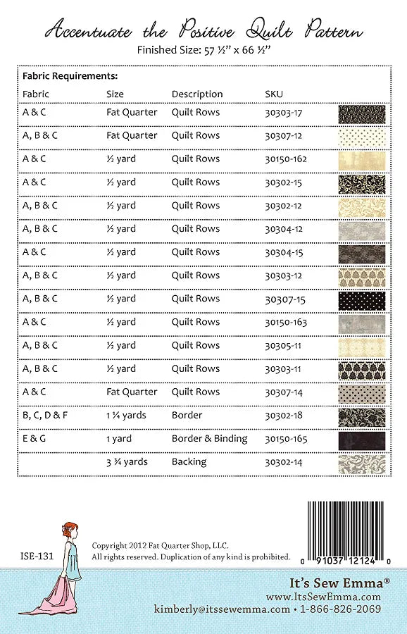 Monochrome Muse by Perfect Palette : Accentuate the Positive Quilt Reference