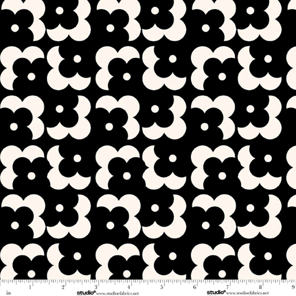 Monochrome Muse by Perfect Palette : Floral Grid Ebony/Porcelain 9150-93