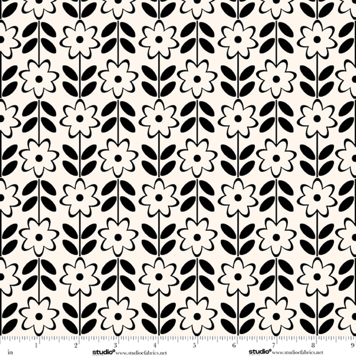Monochrome Muse by Perfect Palette : Floral Stripe Porcelain/Ebony 9151-39