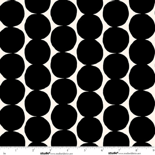 Monochrome Muse by Perfect Palette : Large Dot Stripe Ebony/Porcelain 9154-93