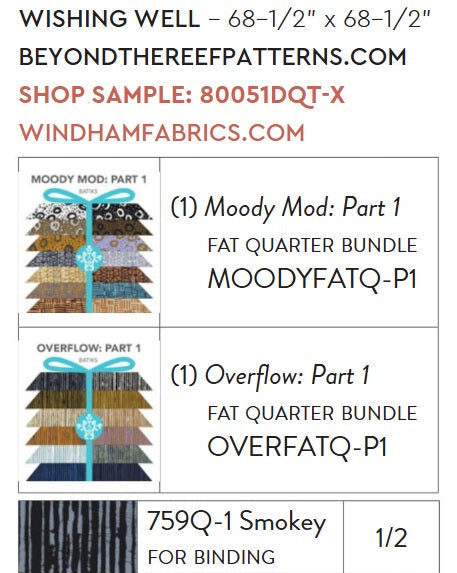 Moody Mod: Part 1 by Marcia Derse - Wishing Well Quilt Kit