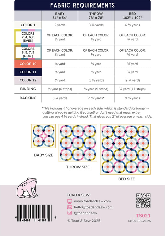 Moonbeam Quilt Pattern by Toad & Sew
