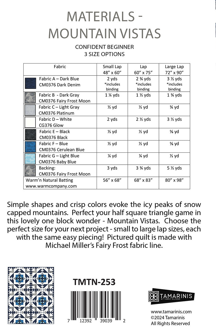 Mountain Vistas Quilt Pattern by Tamarinis