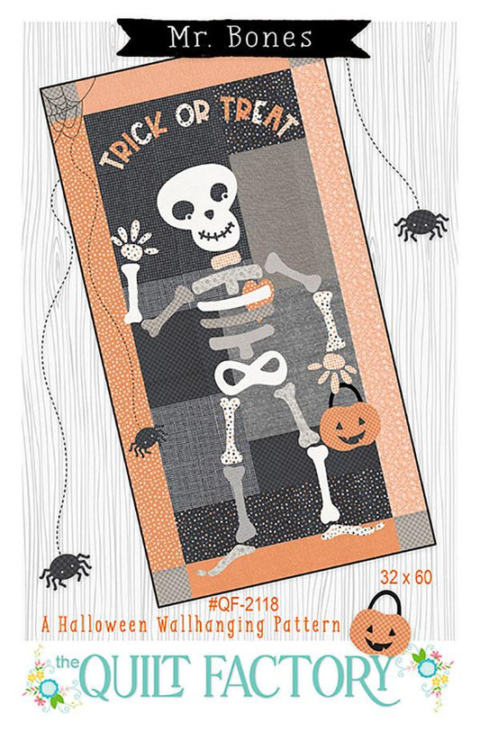Mr. Bones Halloween Appliqué Wall Hanging Pattern by The Quilt Factory