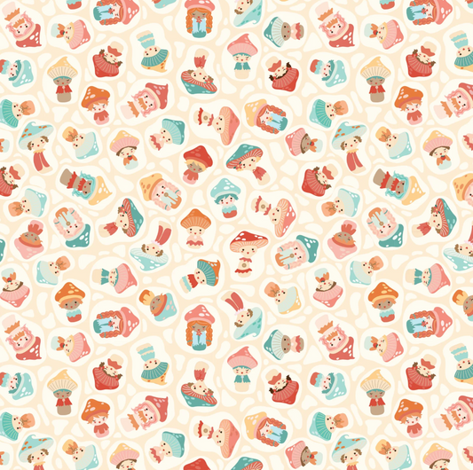 Mushroom Blooms by Poppie Cotton : Baby Bellas Natural