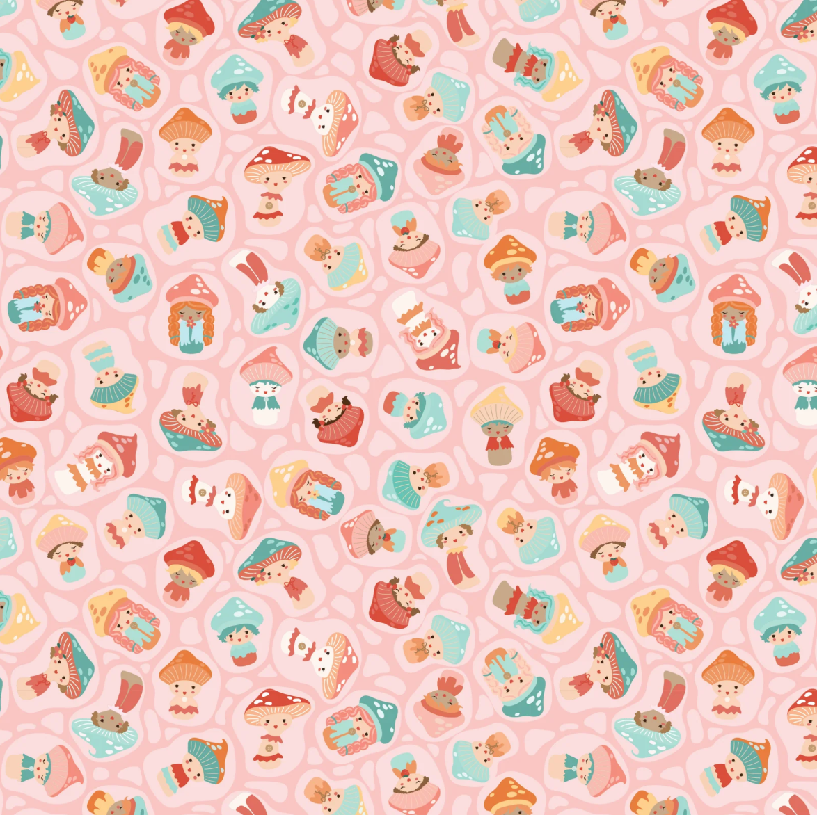 Mushroom Blooms by Poppie Cotton : Baby Bellas Pink