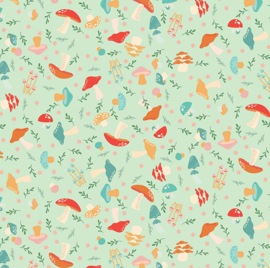 Mushroom Blooms by Poppie Cotton : Shroomies Mint