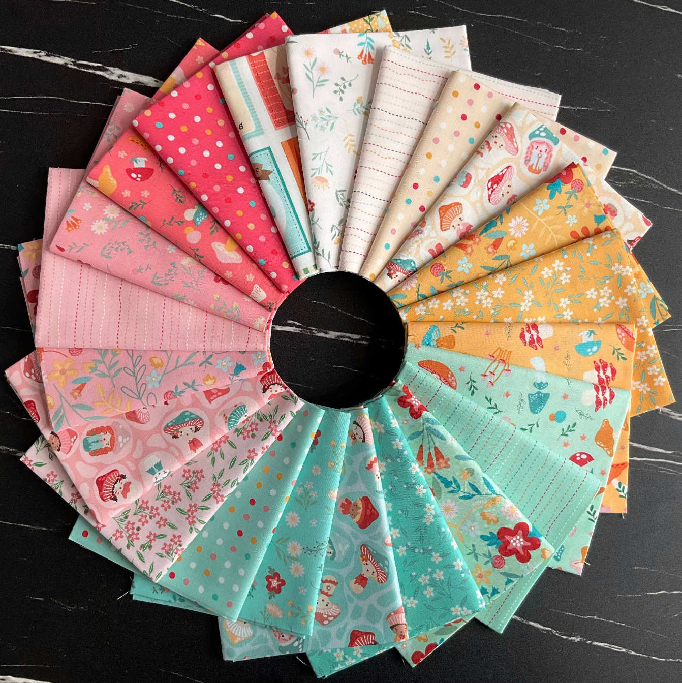 Mushroom Blooms by Poppie Cotton : Snail Trail Mint