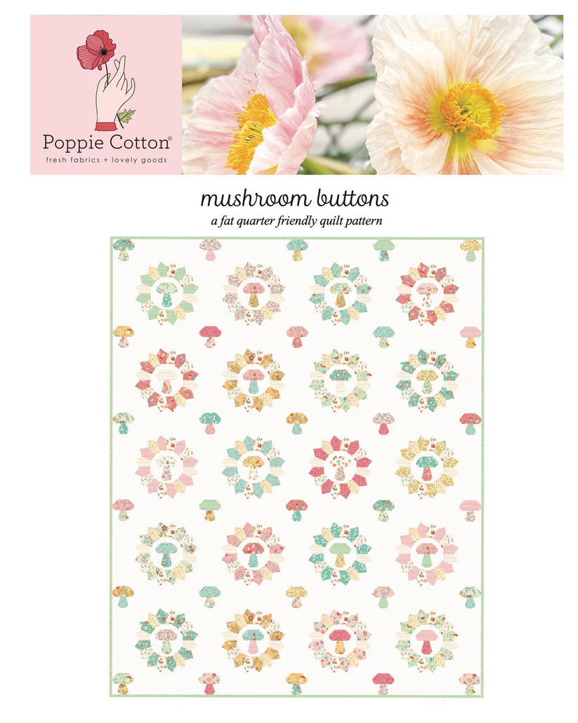 Mushroom Buttons Quilt Pattern by Poppie Cotton MBP23126
