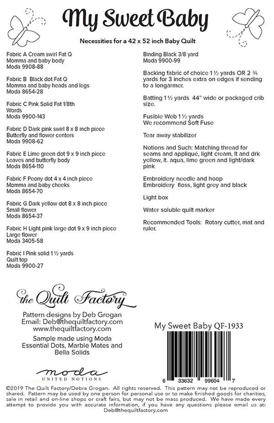 My Sweet Baby Applique Quilt Pattern by The Quilt Factory