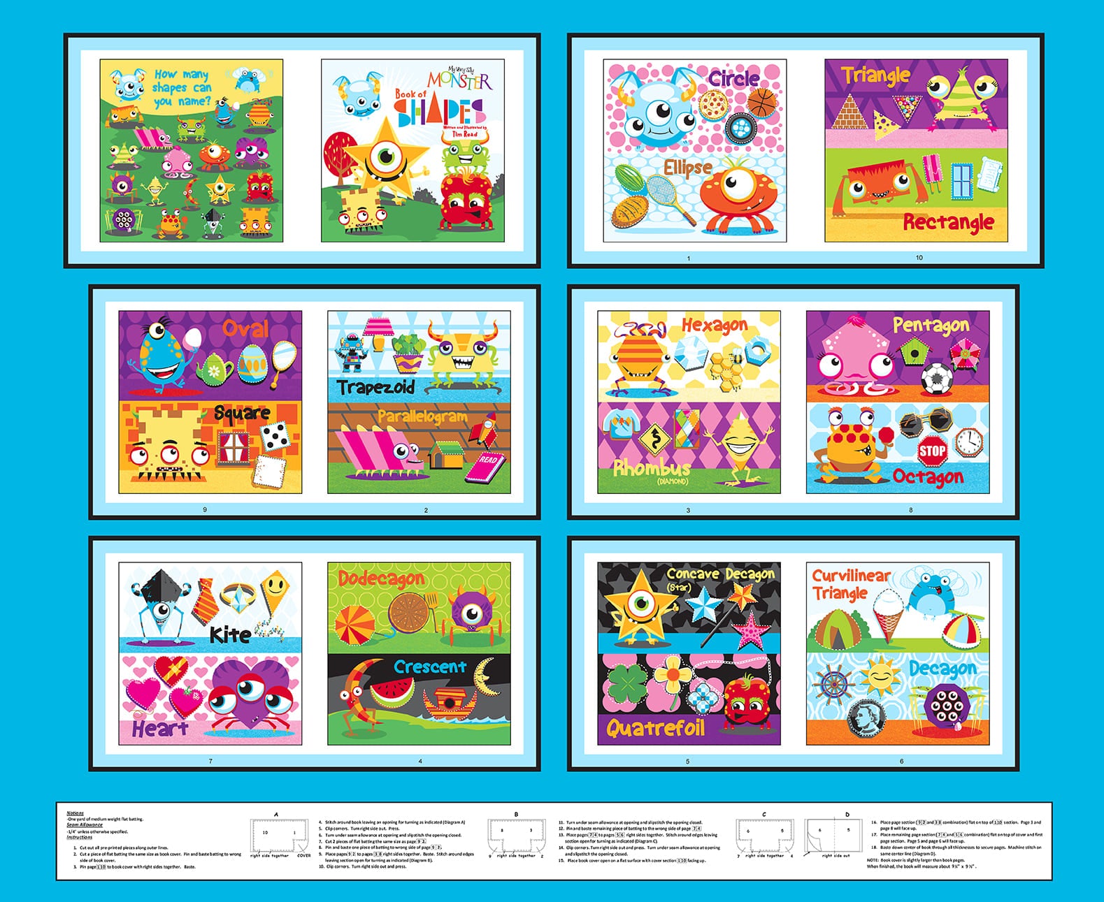 My Very Silly Monster Shapes by Tim Read - Fabric Bundles with