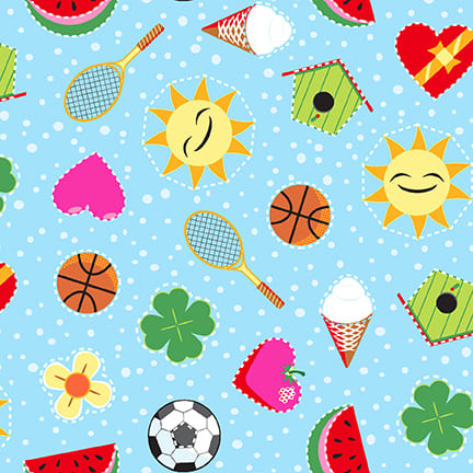 My Very Silly Monster Shapes by Tim Read : Hearts and Flowers Light Blue 3405-17