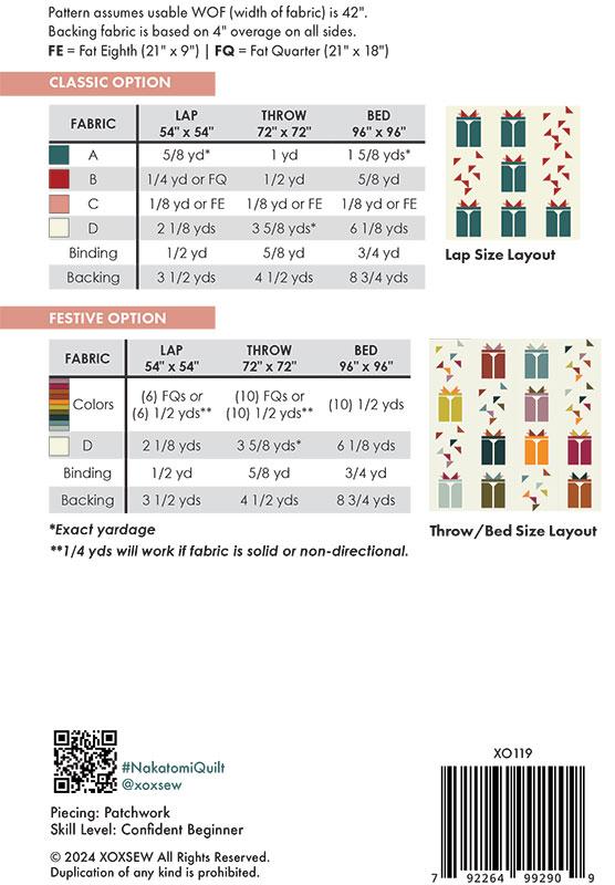 Nakatomi Quilt Pattern by XOXSEW