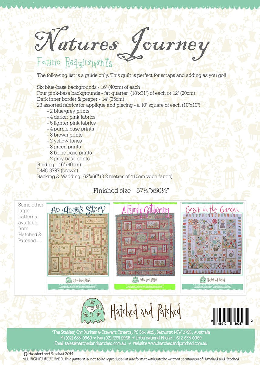 Nature's Journey Applique Quilt Pattern by Hatched & Patched