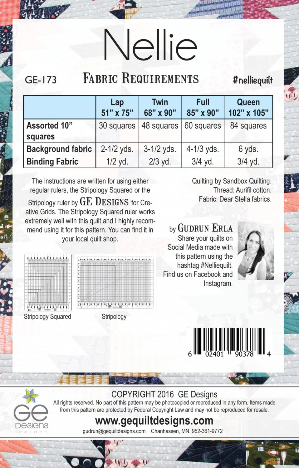 Nellie Quilt Pattern by GE Designs