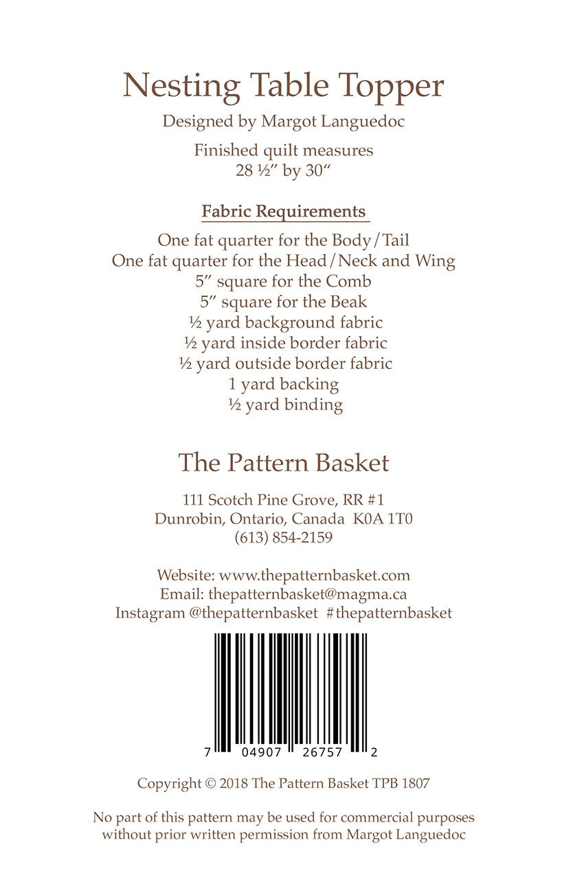 Nesting Table Topper Pattern by The Pattern Basket
