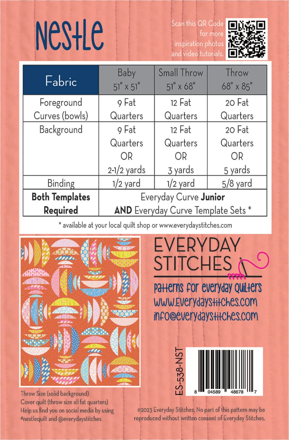 Nestle Quilt Pattern by Everyday Stitches