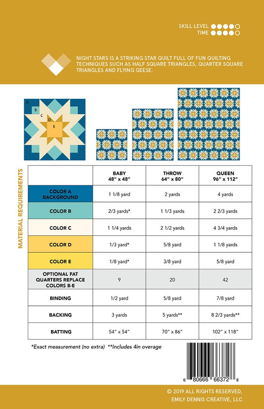 Night Stars Quilt Pattern by Quilty Love