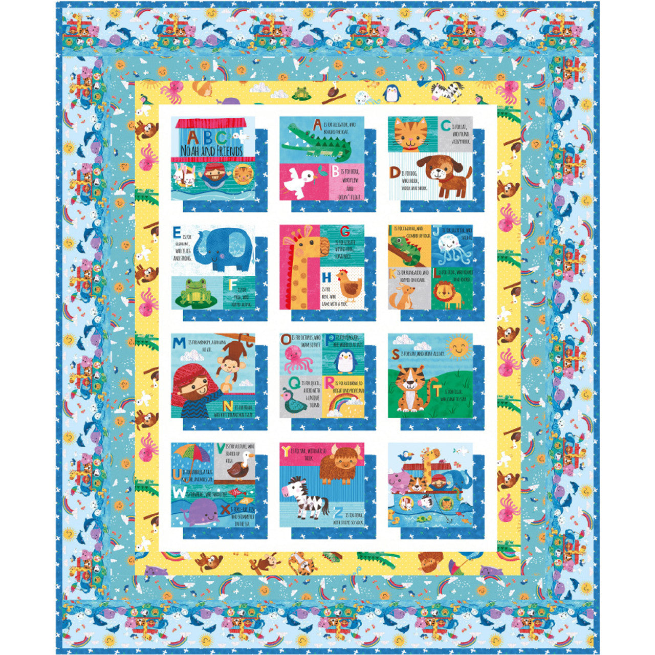 Noah and Friends by Lindsey Sagar : Free PDF Book Panel Quilt Pattern