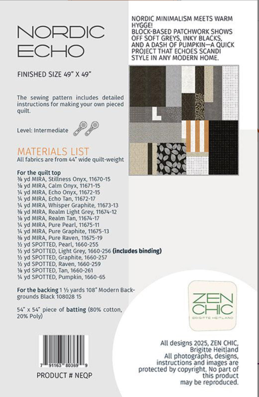 Nordic Echo Quilt Pattern by Zen Chic