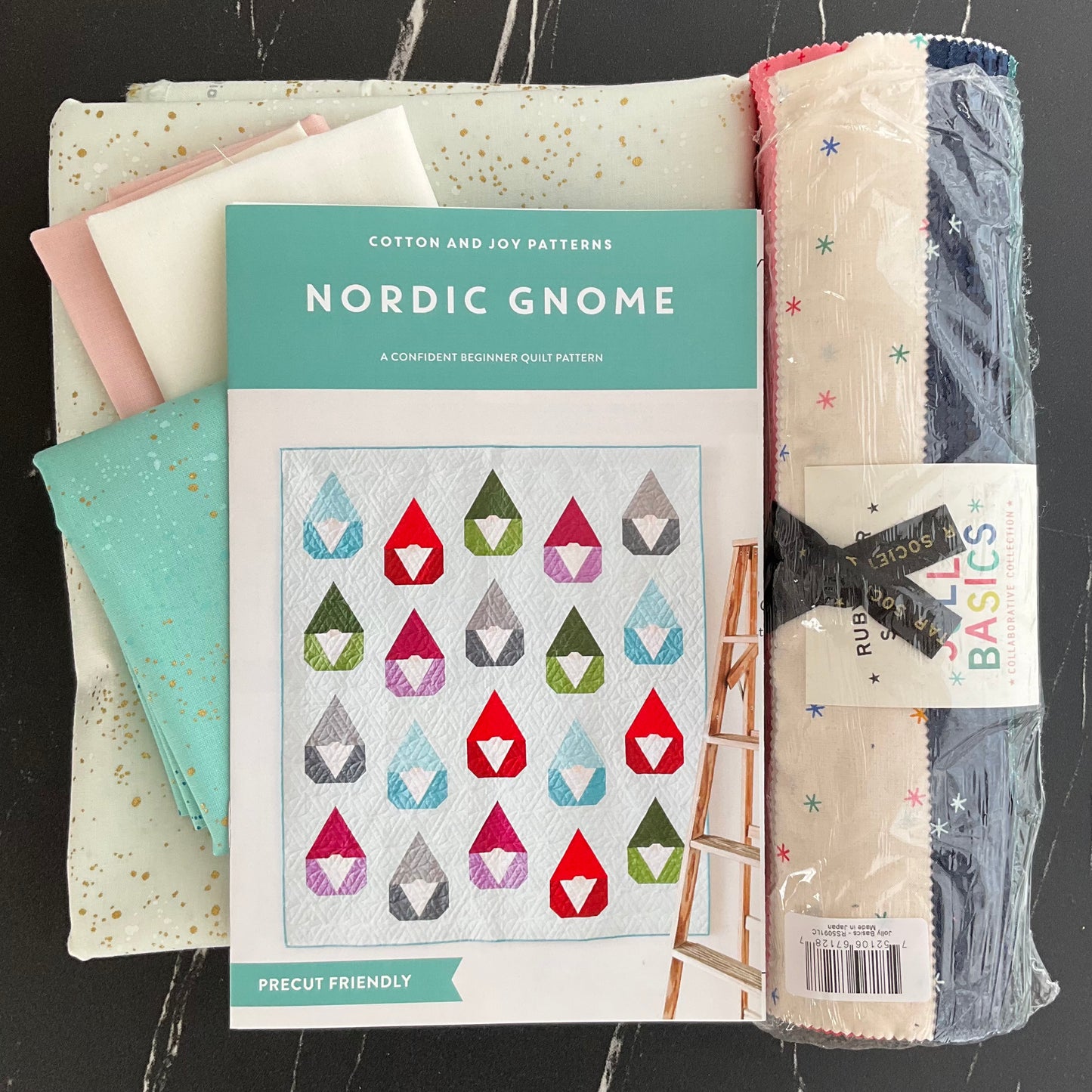 Nordic Gnome Quilt Kit featuring Jolly Basics