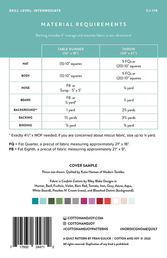 Nordic Gnome Quilt Pattern by Cotton + Joy