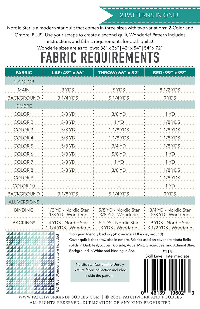 Nordic Star Quilt Pattern by Patchwork & Poodles