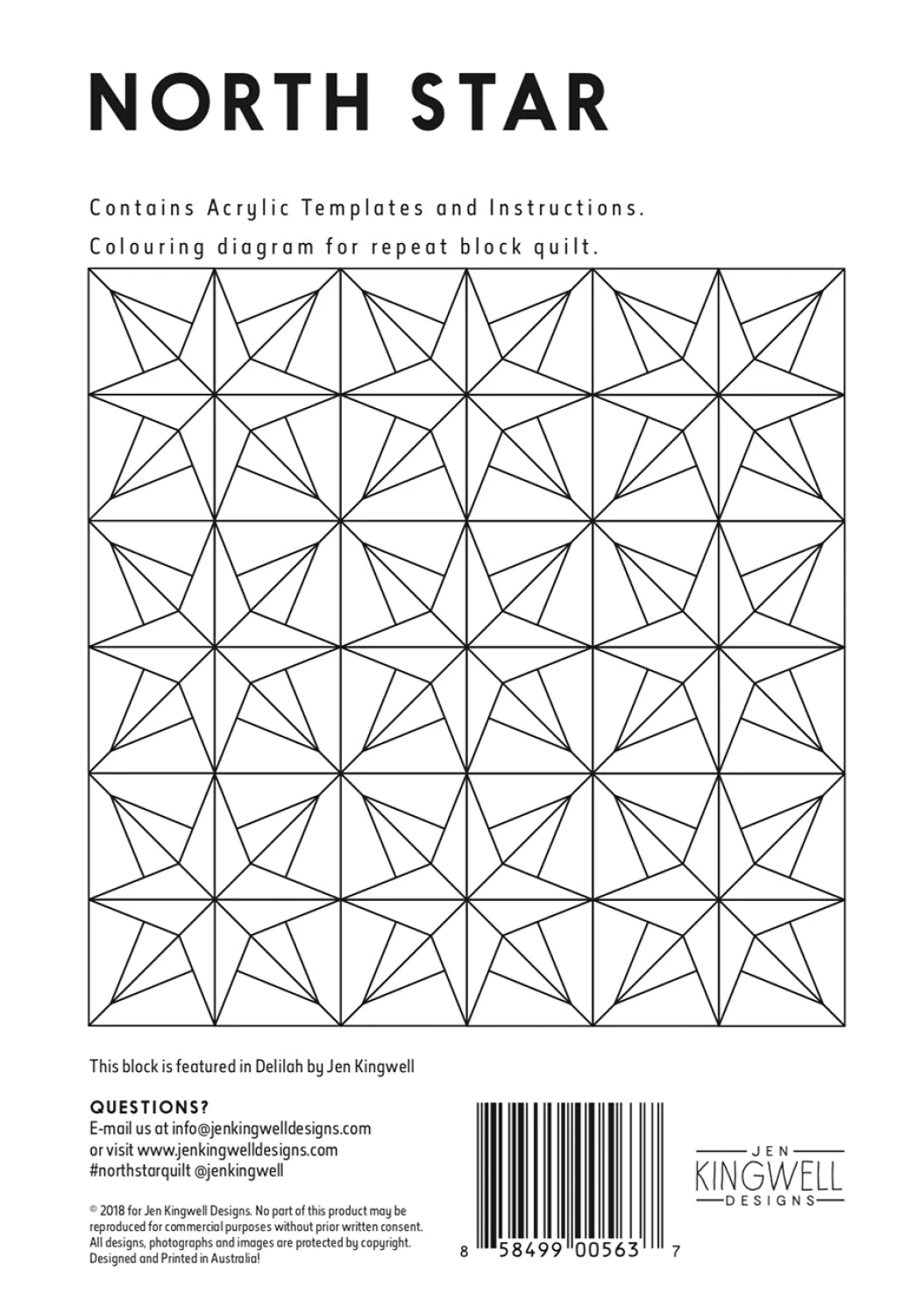 North Star Quilt Foundation Papers by Jen Kingwell Designs - Special Order