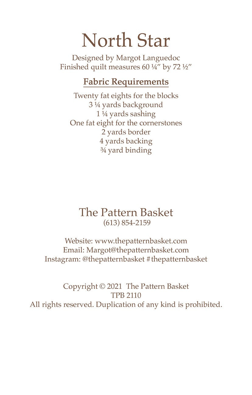 North Star Quilt Pattern by The Pattern Basket