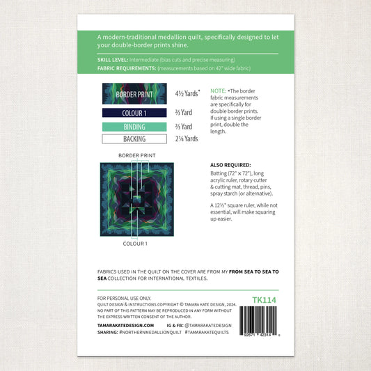 Northern Medallion Quilt Pattern by Tamara Kate