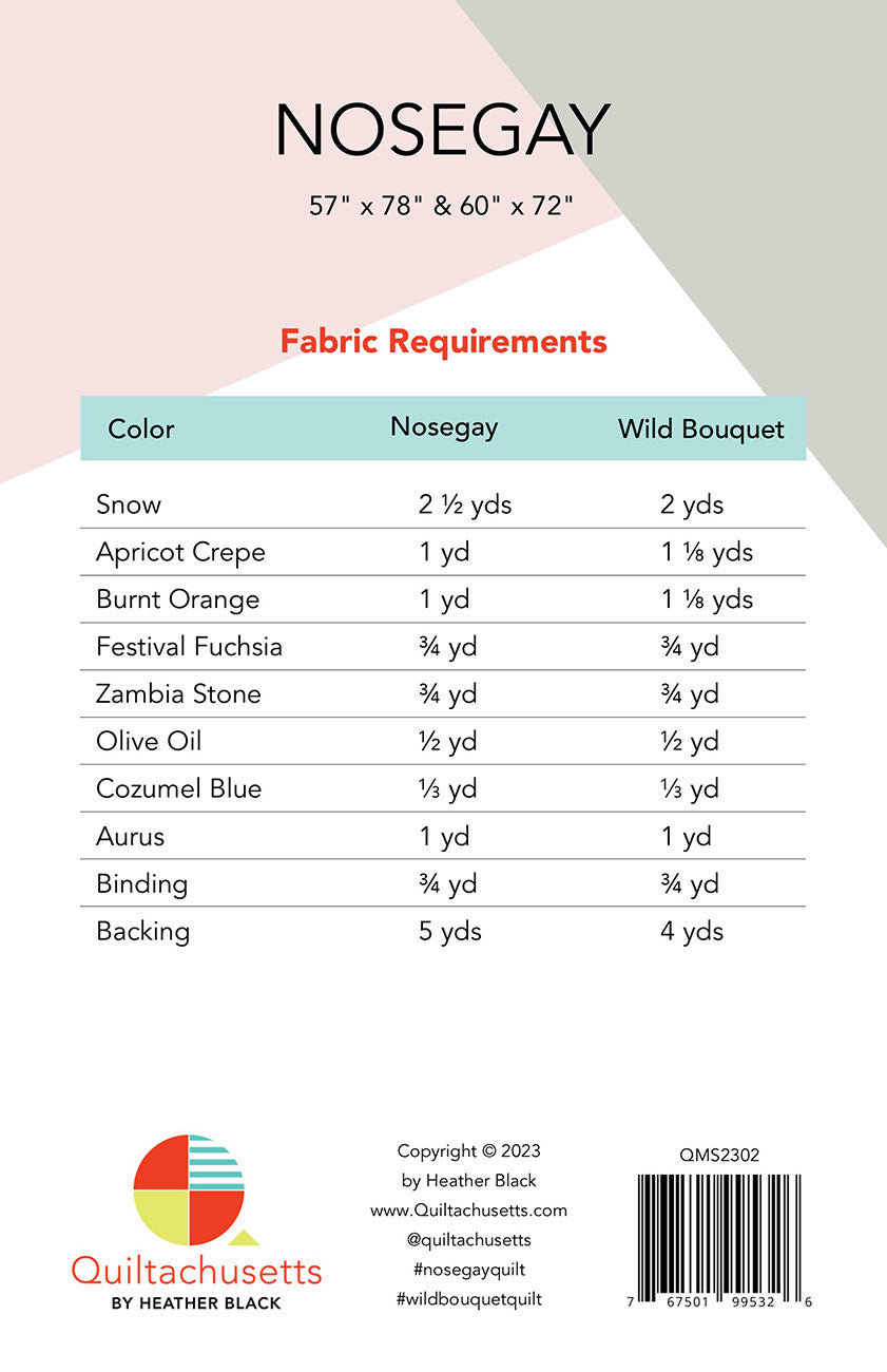 Nosegay Quilt Pattern by Quiltachusetts