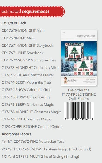 Nutcracker Tradition by Jennifer Long : Presents & Pine Mini Quilt Kit