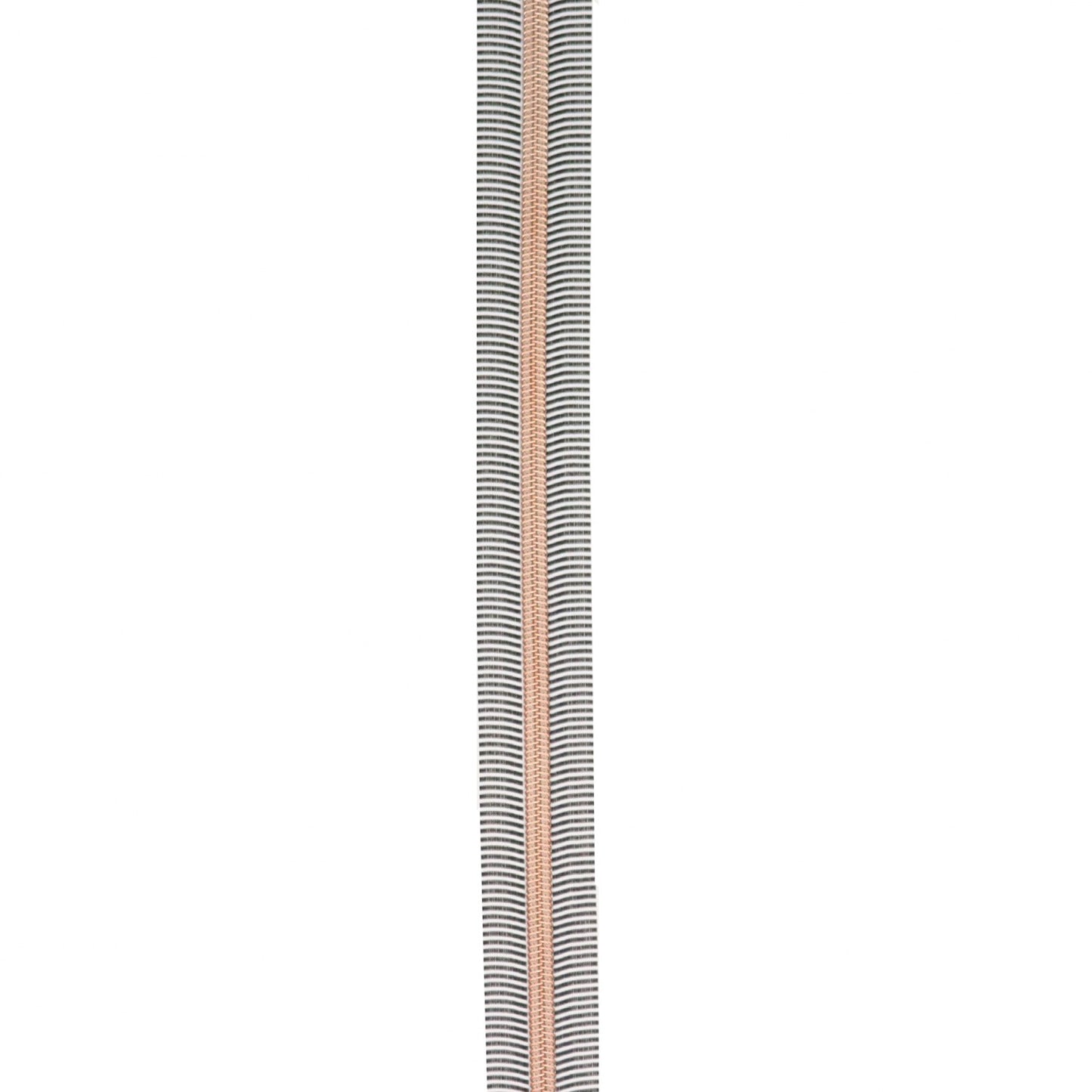 Nylon Coil Zippers: 3 Yards with 9 Pulls Black & White Stripe #5 - Special Order - Multiple Colors