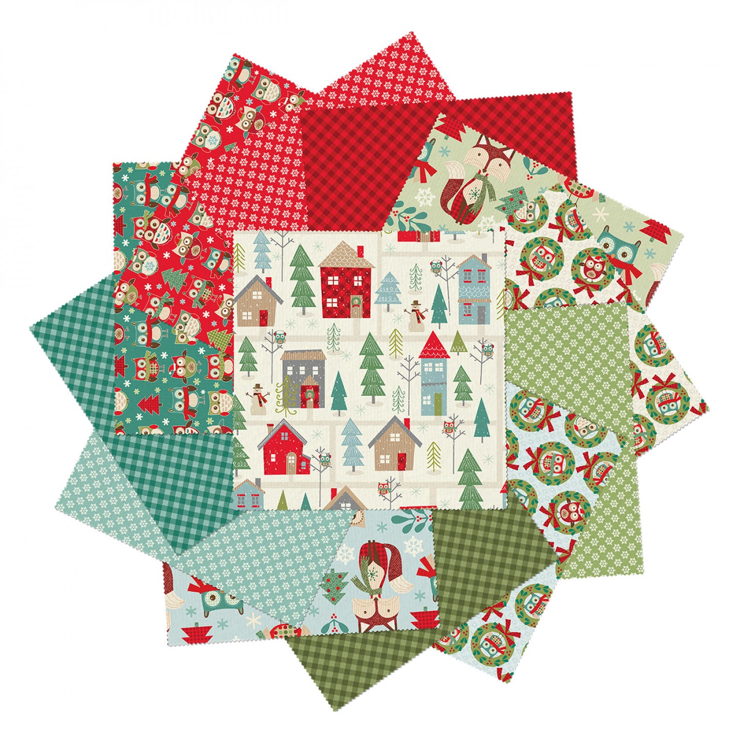 Owl Be Home For Christmas by Jessica Flick 42 pc 10" Squares - Special Order (Expected Arrival June 2025)