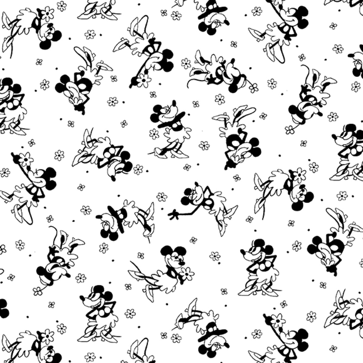 Oh Willie, You're So Fine by Chelsea DesignWorks : Smelling The Flowers White/Black 9496-09