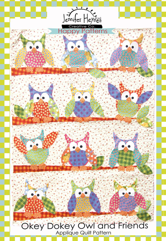 Okey Dokey Owl and Friends Applique Quilt Pattern by Jennifer Haynen JJSP0136