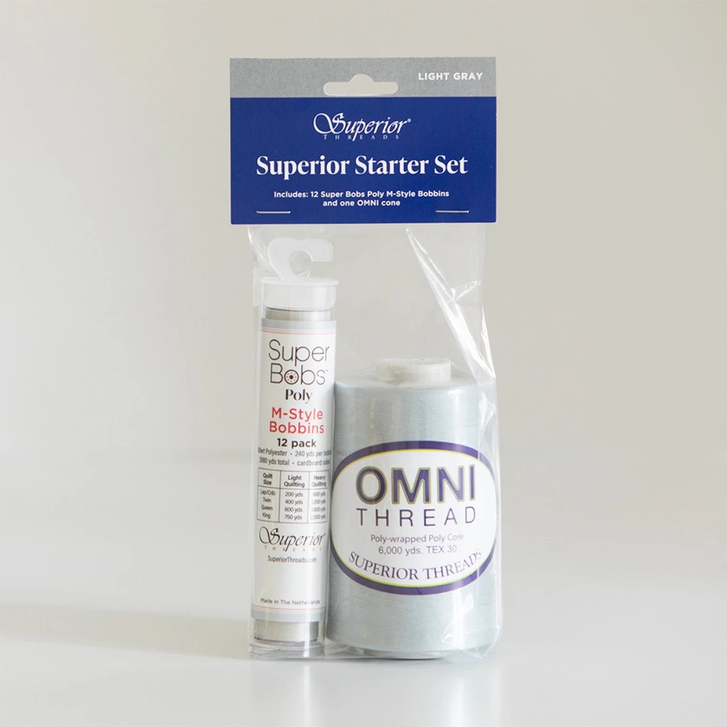 Omni and M-Style Super Bob Starter Set Light Gray # 134-SET-LGRY - Special Order