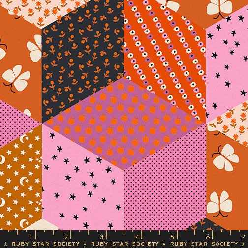 Ooh Lucky Lucky by Alexia Marcelle Abegg : Canvas Tumbling Blocks Heliotrope RS4120 13L